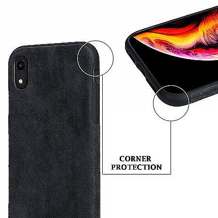 iPhone X étui de protection alcantara de luxe royaume-uni couverture en daim silicone