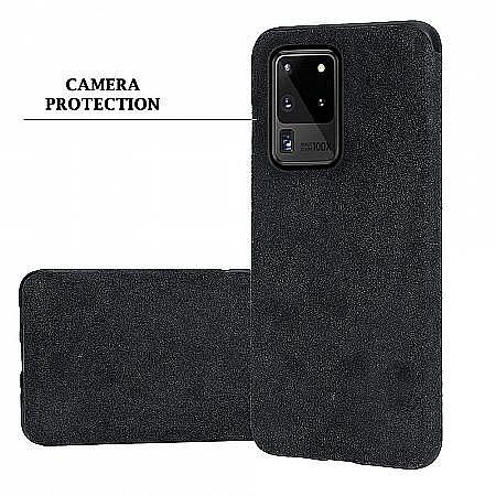 Galaxy Note 20 Ultra 5G Étui de protection antichoc en alcantara noir résistant aux rayures
